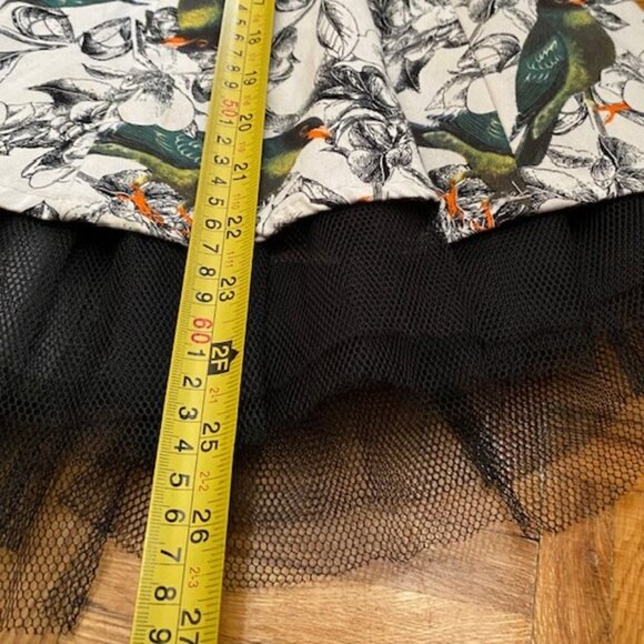 Hearts & Roses  Rockabilly Dress Pin Up 50s retro birds print halter neck, tulle - Picture 15 of 16